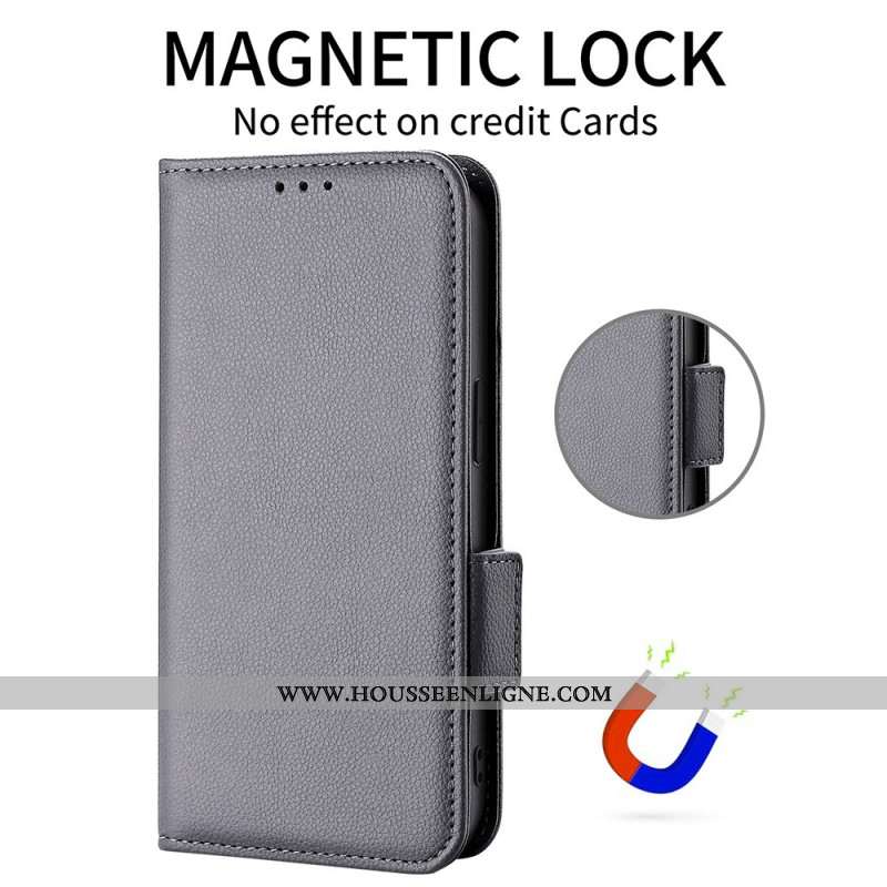 Housse Oppo Reno 13F 4G / 5G / FS 5G Simili Cuir Litchi à Lanière