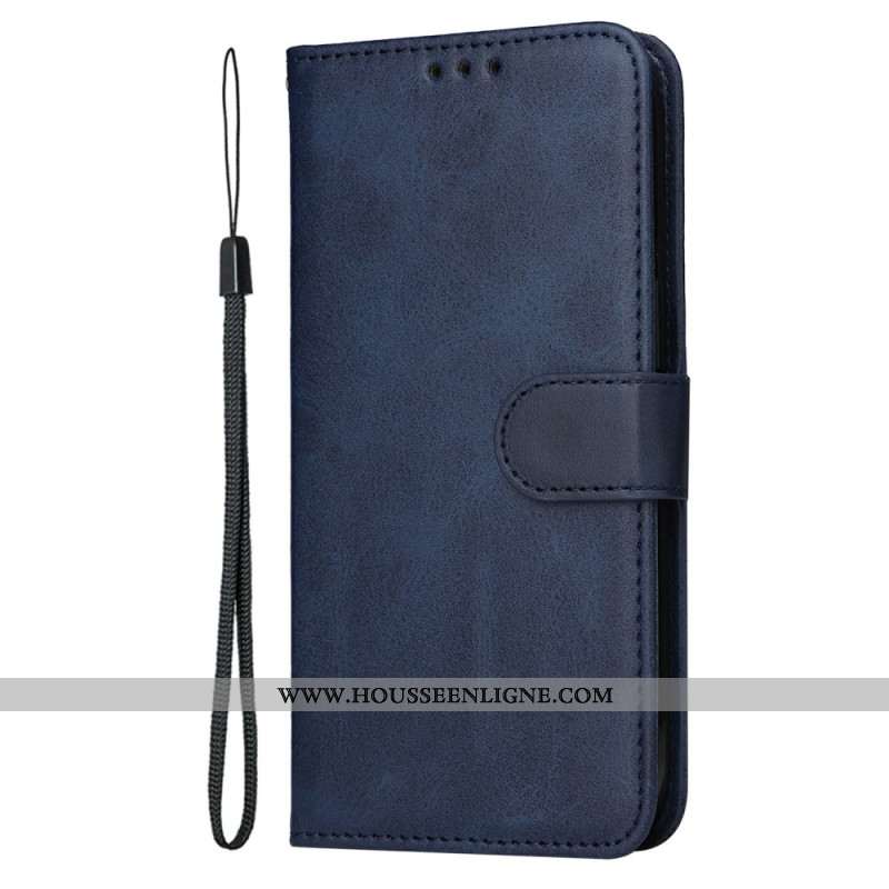 Housse Oppo Reno 13F 4G / 5G / FS 5G Simili Cuir Uni à Lanière