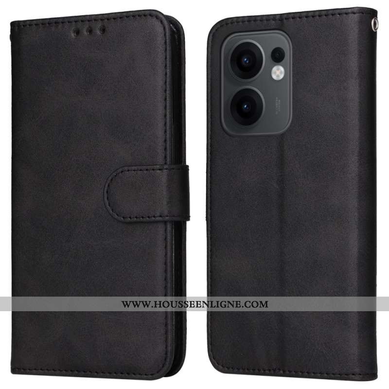 Housse Oppo Reno 13F 4G / 5G / FS 5G Simili Cuir Uni à Lanière