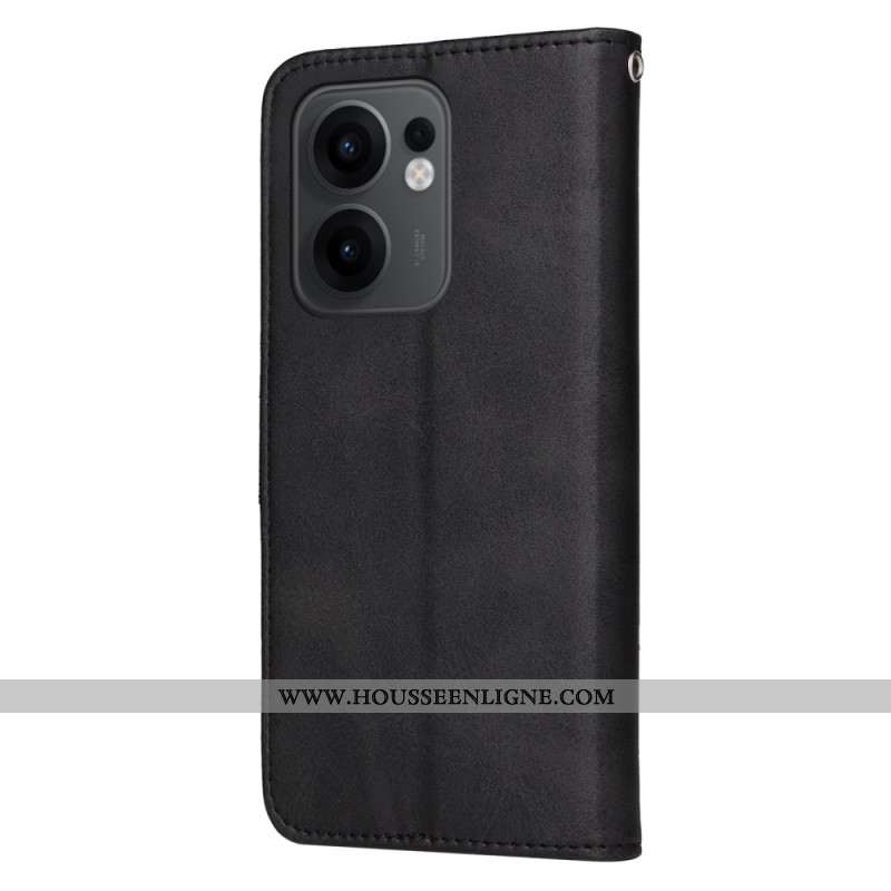 Housse Oppo Reno 13F 4G / 5G / FS 5G Simili Cuir Uni à Lanière
