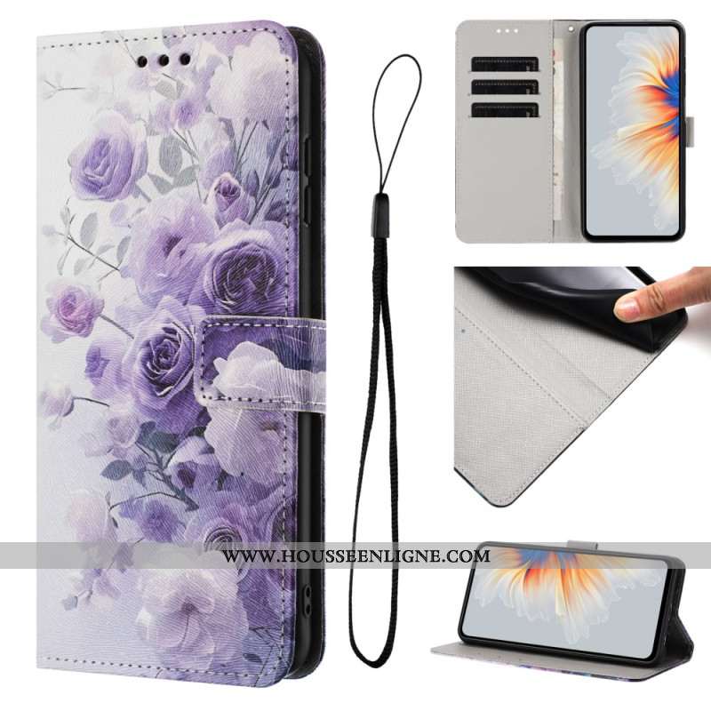 Housse Oppo Reno 14 5G / 14F 5G Fleurs Vioettes