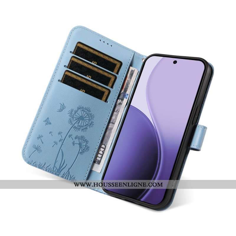 Housse Oppo Reno 14 5G / 14F 5G Pissenlits à Lanière