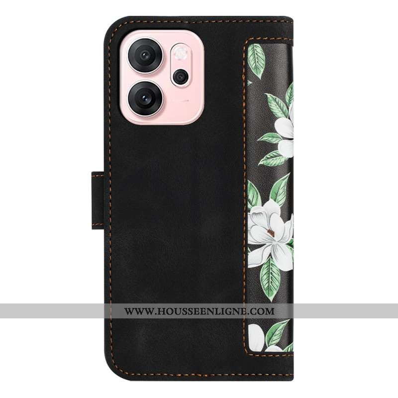 Housse Oppo Reno 14 5G Design Floral à Lanière