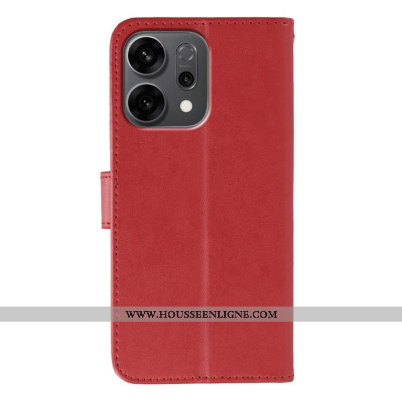 Housse Oppo Reno 14 5G Effet Cuir avec Lanière