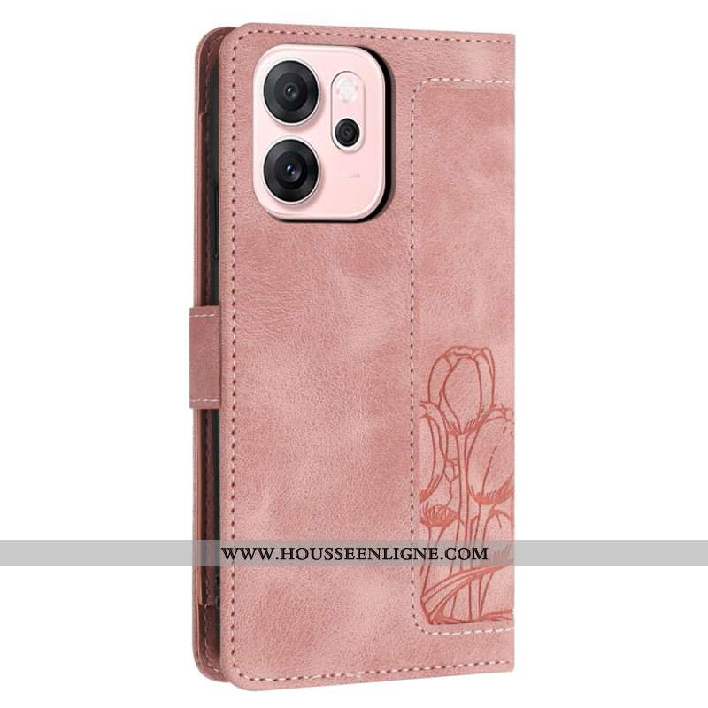 Housse Oppo Reno 14 5G Effet Daim Floral