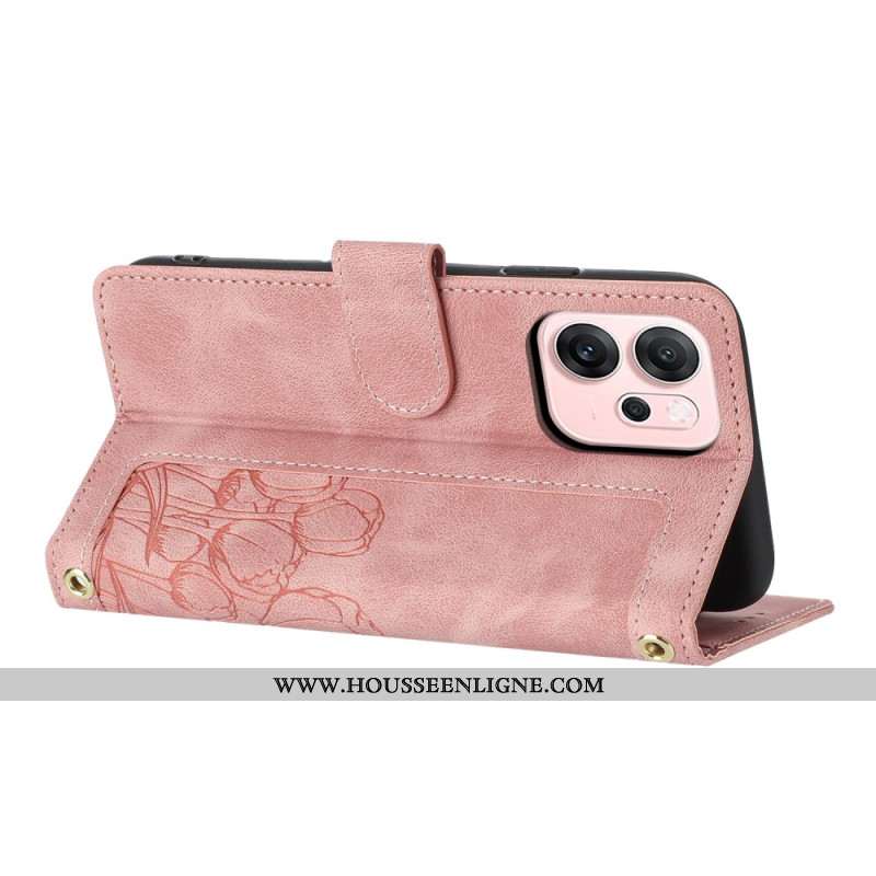 Housse Oppo Reno 14 5G Effet Daim Floral