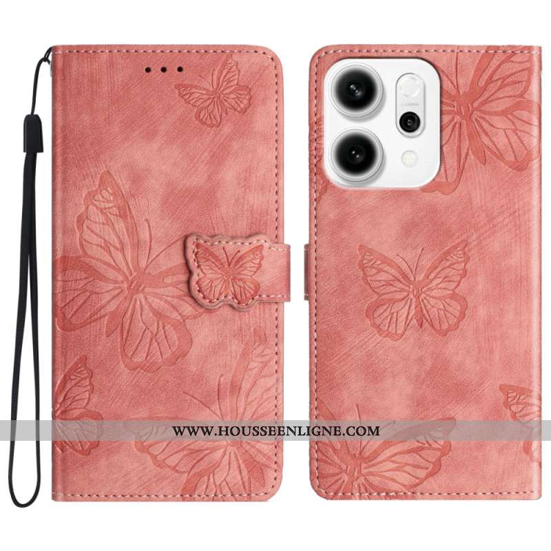 Housse Oppo Reno 14 5G Effet Daim Papillons