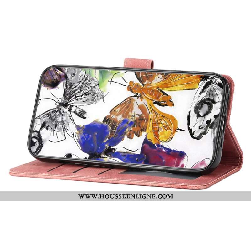 Housse Oppo Reno 14 5G Effet Daim Papillons