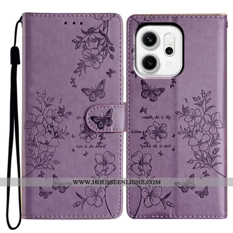Housse Oppo Reno 14 5G Fleurs Gravées