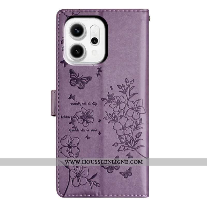 Housse Oppo Reno 14 5G Fleurs Gravées