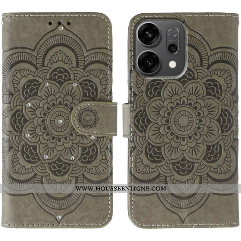 Housse Oppo Reno 14 5G Mandala et Strass