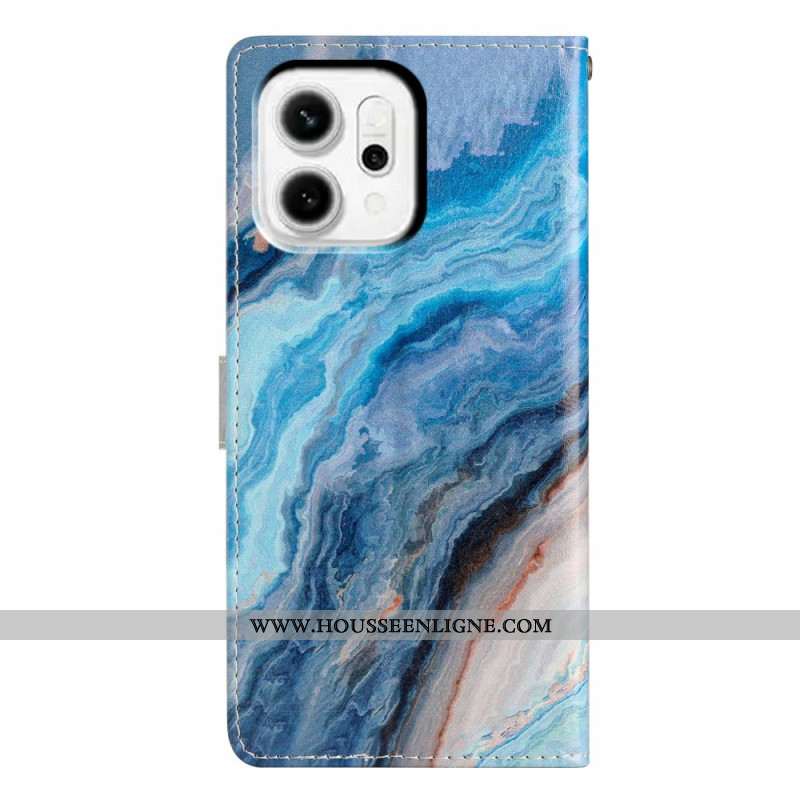 Housse Oppo Reno 14 5G Marbre Bleu