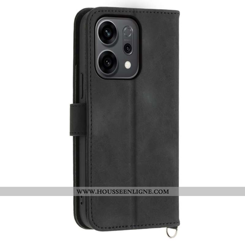Housse Oppo Reno 14 5G Motif Floral et Sangles
