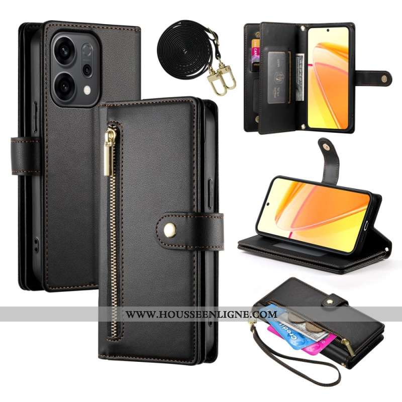 Housse Oppo Reno 14 5G Pochette Zippée et Sangles