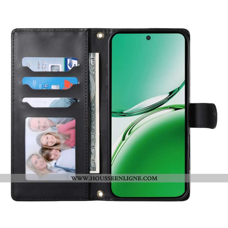 Housse Oppo Reno 14 5G Style Matelassé avec Lanière et Bandoulière