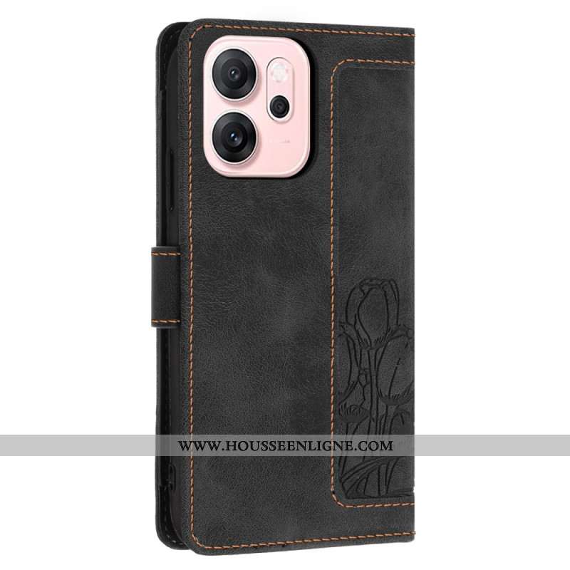 Housse Oppo Reno 14 F 5G Effet Daim Florale