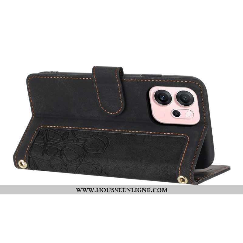 Housse Oppo Reno 14 F 5G Effet Daim Florale