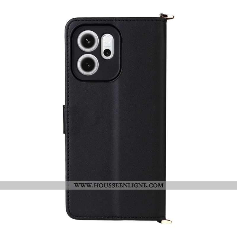 Housse Oppo Reno 14 F 5G Premium Design avec Bandoulière et Lanière