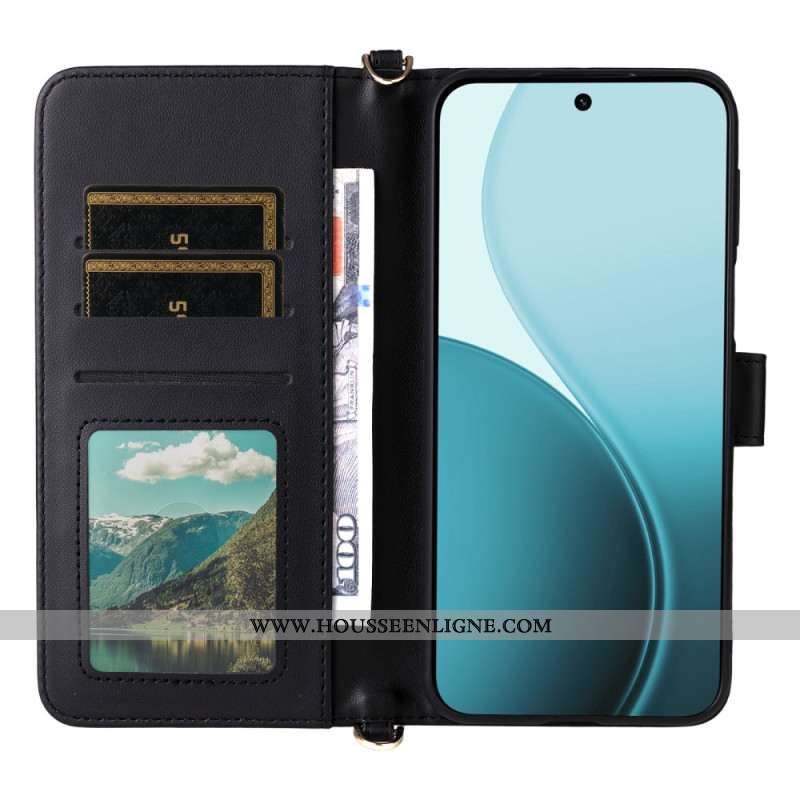 Housse Oppo Reno 14 F 5G Premium Design avec Bandoulière et Lanière