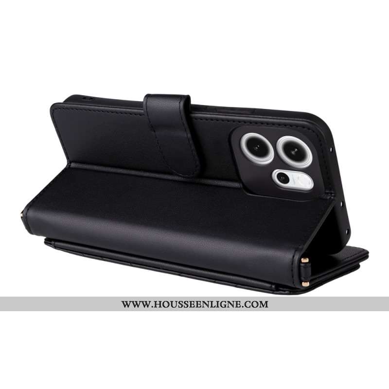 Housse Oppo Reno 14 F 5G Premium Design avec Bandoulière et Lanière