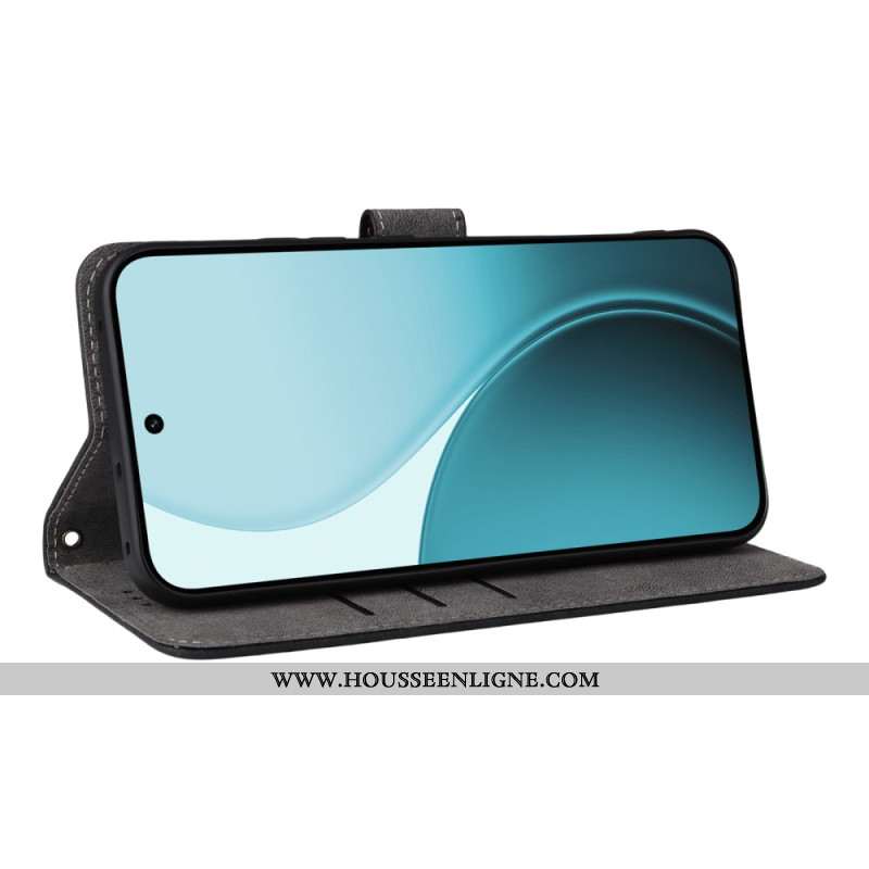 Housse Oppo Reno 14 F 5G Protection RFID Effet Daim à Lanière