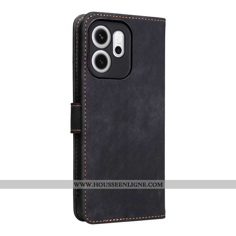 Housse Oppo Reno 14 F 5G Protection RFID Effet Daim à Lanière