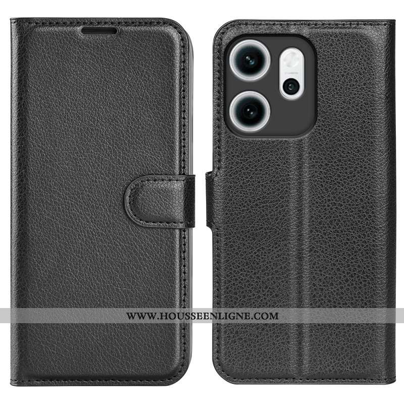 Housse Oppo Reno 14 F 5G Simili Cuir Litchi