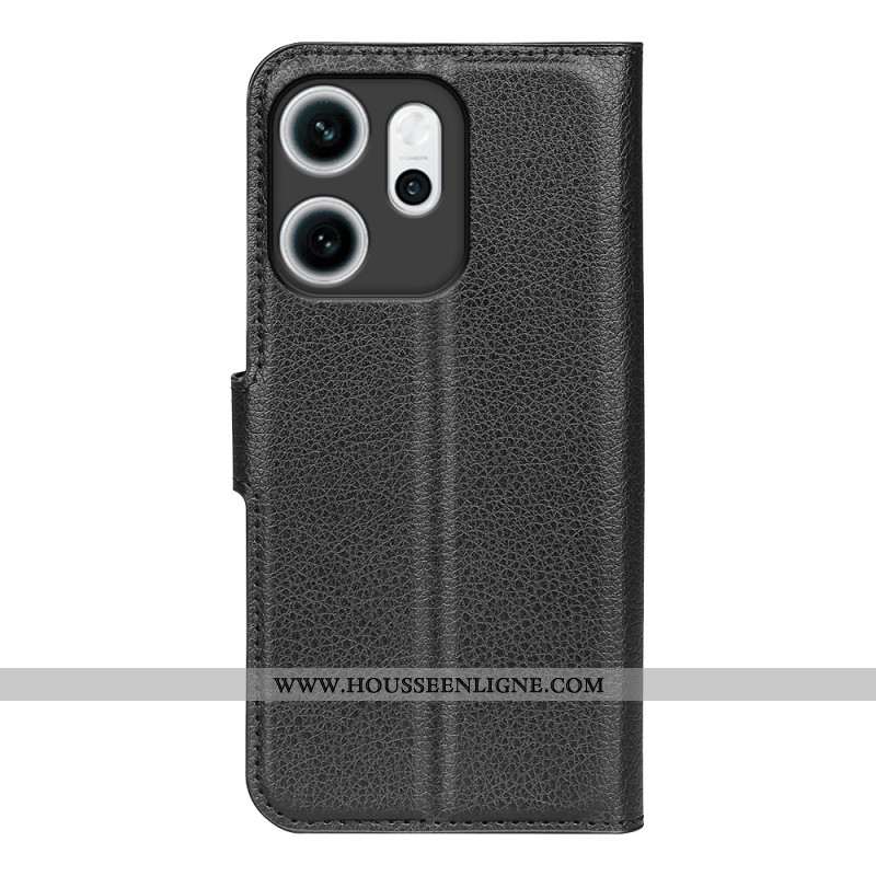 Housse Oppo Reno 14 F 5G Simili Cuir Litchi