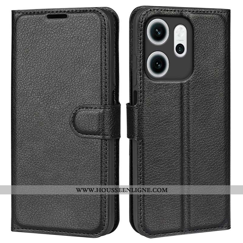 Housse Oppo Reno 14 F 5G Simili Cuir Litchi