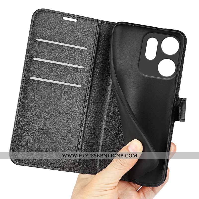 Housse Oppo Reno 14 F 5G Simili Cuir Litchi