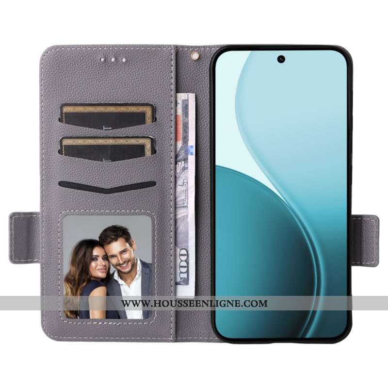 Housse Oppo Reno 14 F 5G Simili Cuir à Lanière