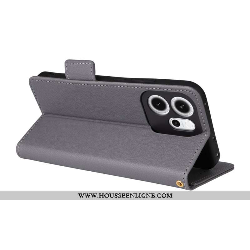 Housse Oppo Reno 14 F 5G Simili Cuir à Lanière