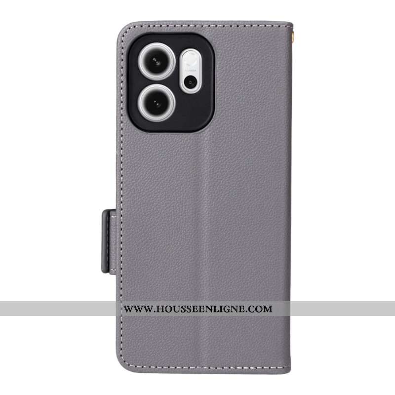 Housse Oppo Reno 14 F 5G Simili Cuir à Lanière