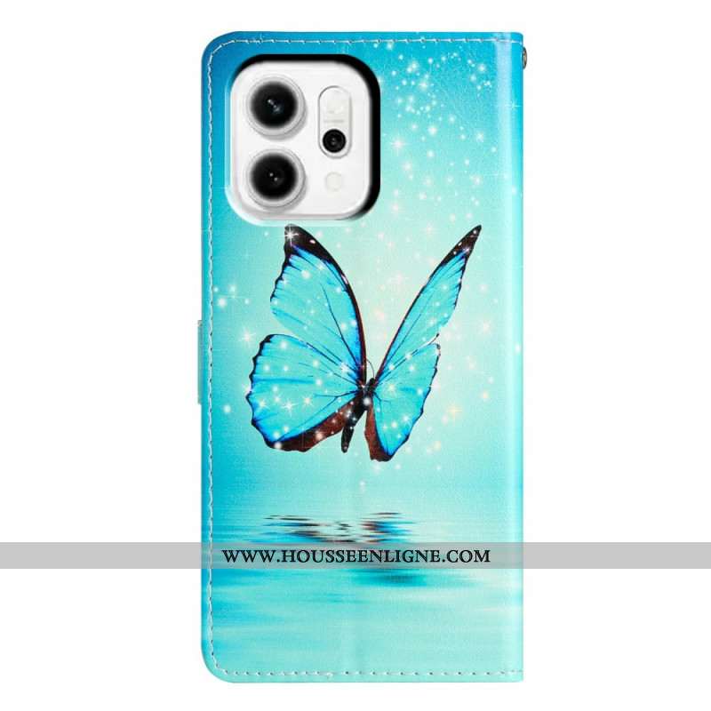 Housse Oppo Reno 14 Papillon Bleu
