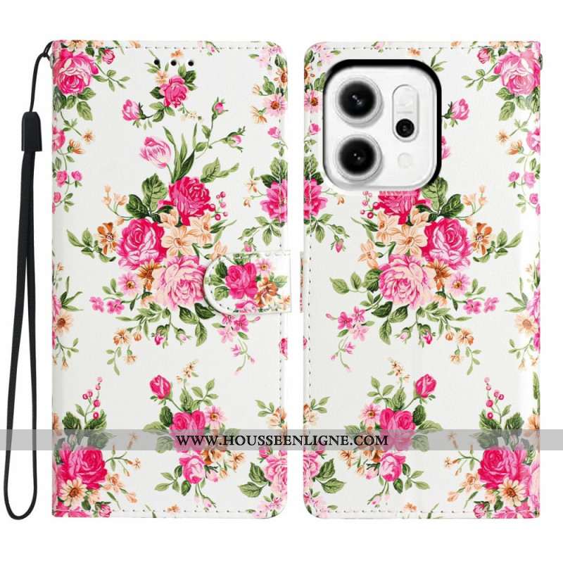 Housse Oppo Reno 14 Pro 5G Fleurs Rouges