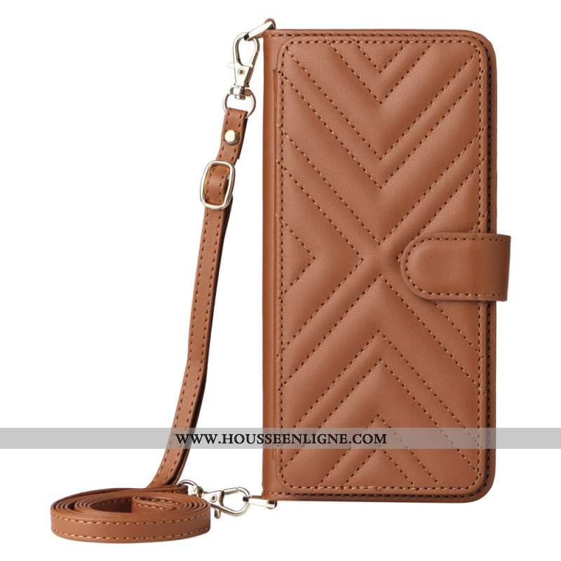 Housse Oppo Reno 14 Pro 5G Matelassée avec Lanière et Dragone