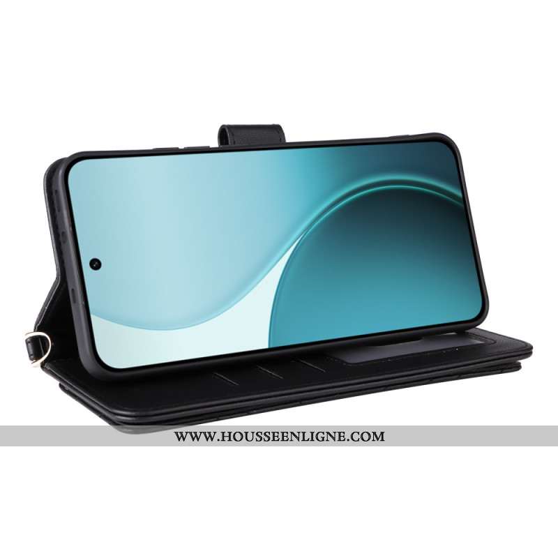 Housse Oppo Reno 14 Pro 5G Matelassée avec Lanière et Dragone