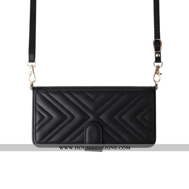 Housse Oppo Reno 14 Pro 5G Matelassée avec Lanière et Dragone