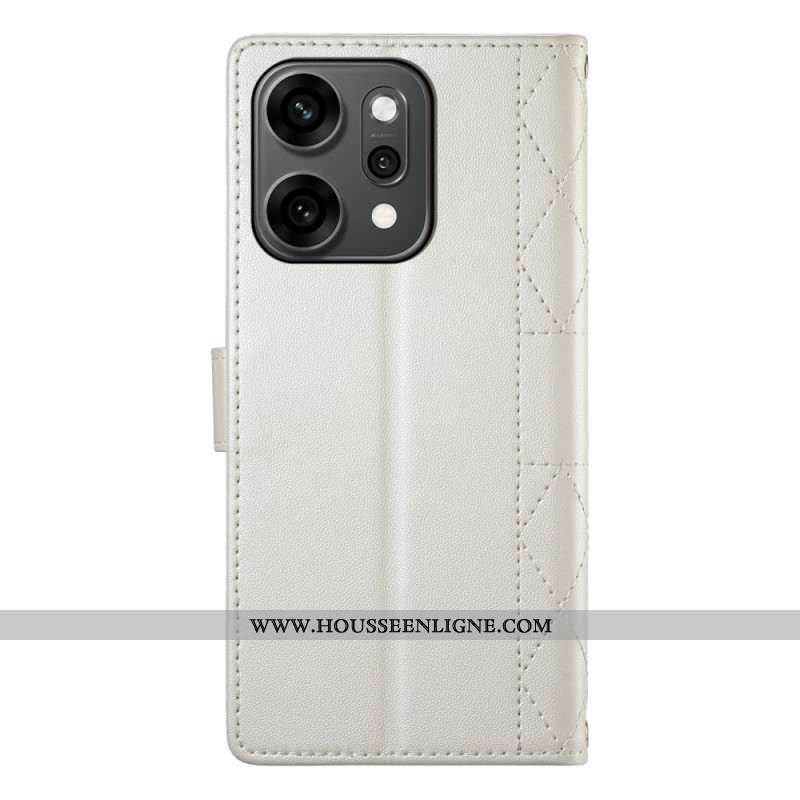 Housse Oppo Reno 14 Pro 5G Matelassée à Lanière et Bandoulière