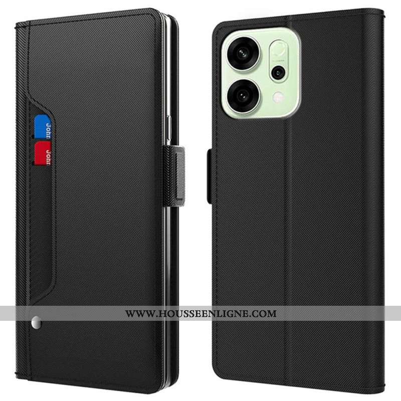 Housse Oppo Reno 14 Pro 5G Miroir et Porte-Cartes Amovible