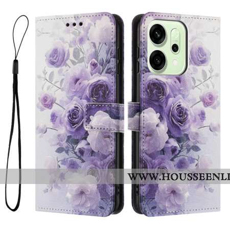 Housse Oppo Reno 14 Pro 5G Roses Violettes