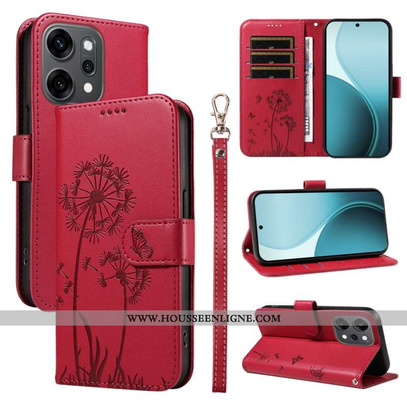 Housse Oppo Reno1 4 Pro 5G Pissenlits à Lanière