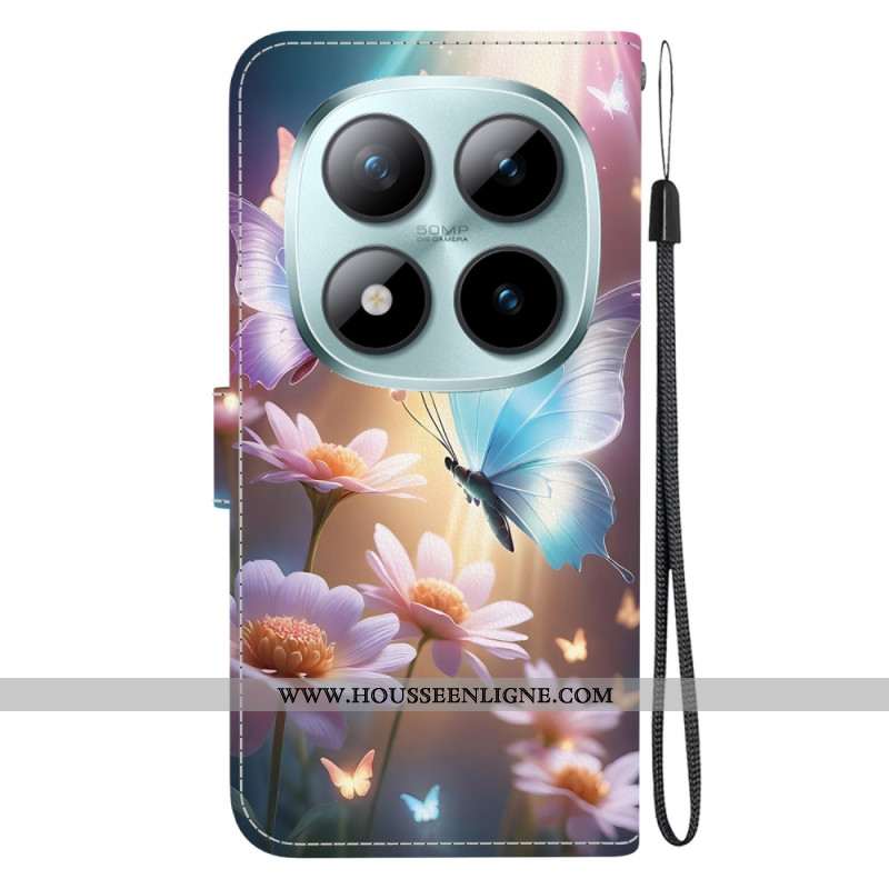 Housse Papillon Floral pour Xiaomi Redmi Note 15 Pro 5G Papillon Floral