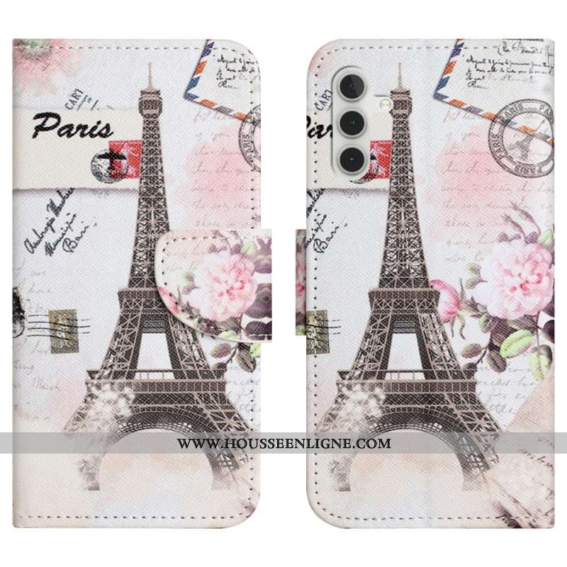 Housse Samsung Galaxy A17 4G / 5G / A16 5G / A26 5G Tour Eiffel Vintage