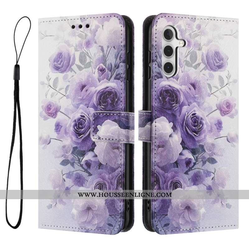 Housse Samsung Galaxy A17 4G / 5G / A26 5G Roses Violettes