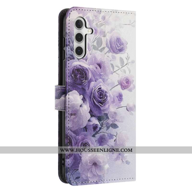 Housse Samsung Galaxy A17 4G / 5G / A26 5G Roses Violettes