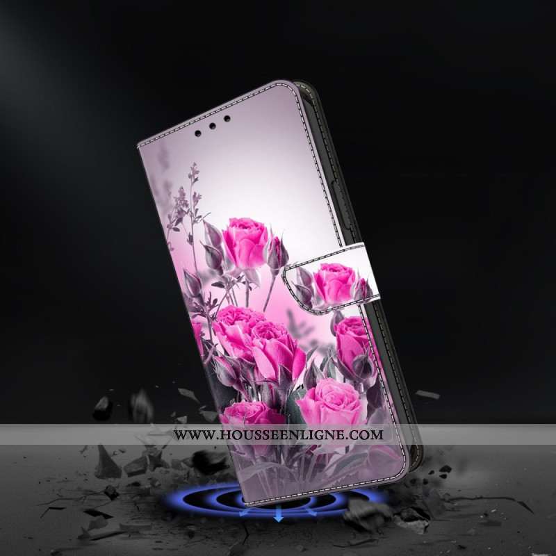 Housse Samsung Galaxy A17 4G / 5G Champs de Fleurs Violettes