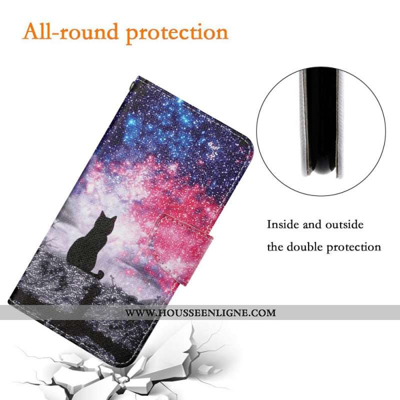 Housse Samsung Galaxy A17 4G / 5G Chat sous les Étoiles