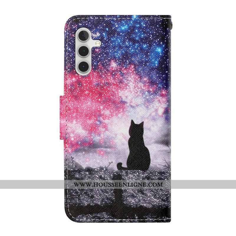 Housse Samsung Galaxy A17 4G / 5G Chat sous les Étoiles