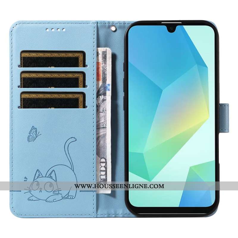 Housse Samsung Galaxy A17 4G / 5G Design Chat à Lanière